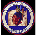 A logo for the Alamo Scouts features a Native American man with a feather in his hair.

AI generated content